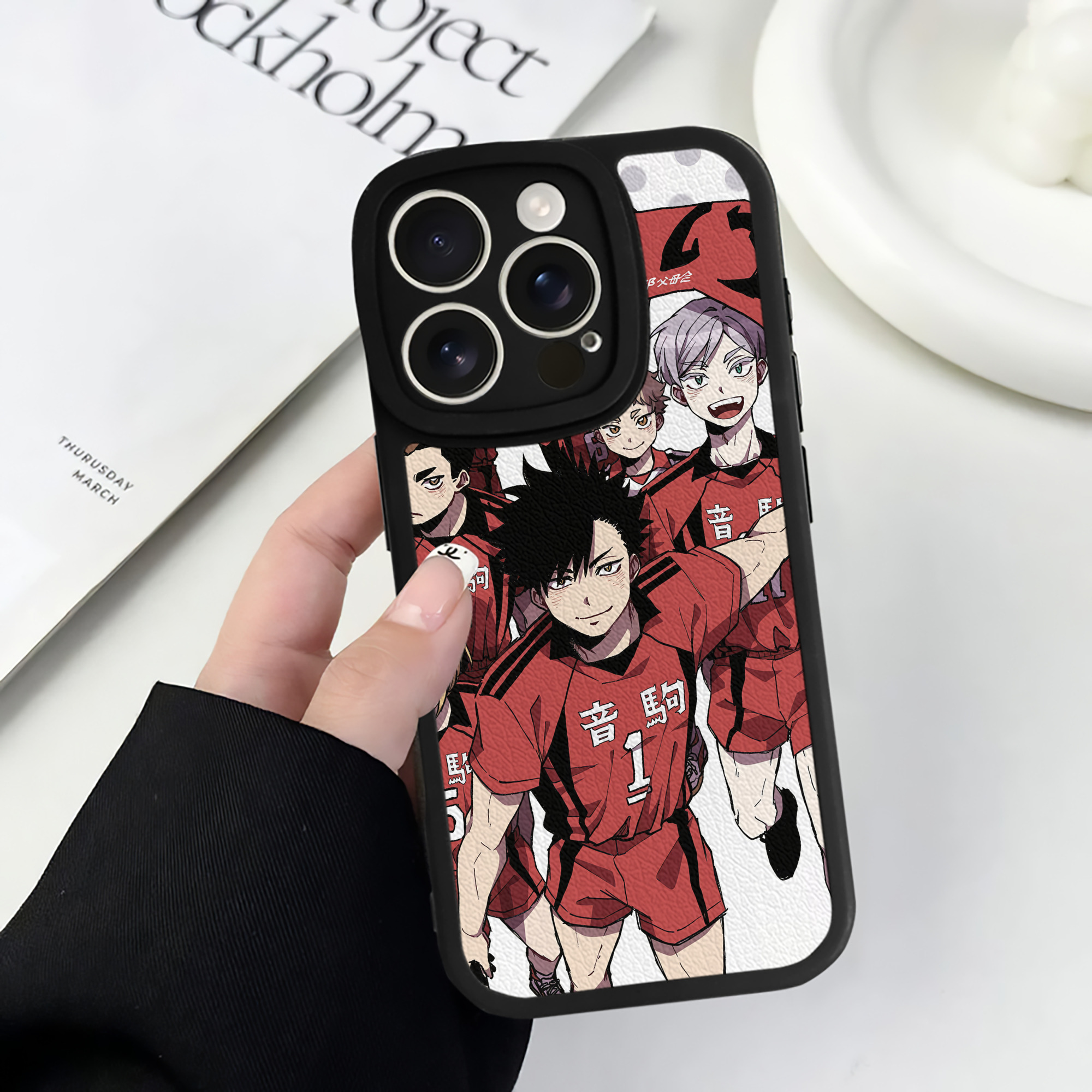 （画像用） ハイキュー!! Haikyu!! 【iPhone 16シリーズ対応】シリコンスマホケース（レザー調） 材質：シリコン